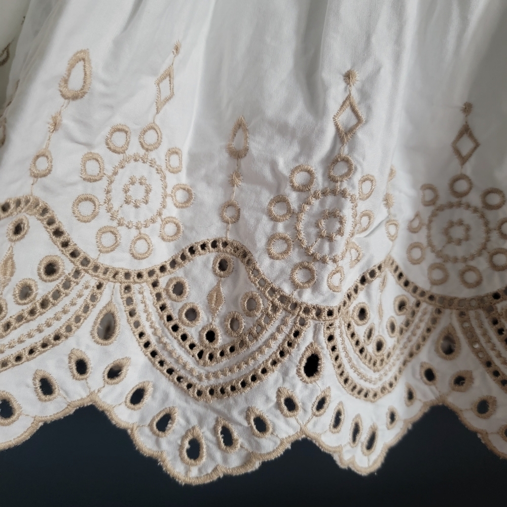 Veronica Beard Amaia Tiered Embroidered Casual‎ Midi Dress 100% Cotton White XS - Picture 12 of 16